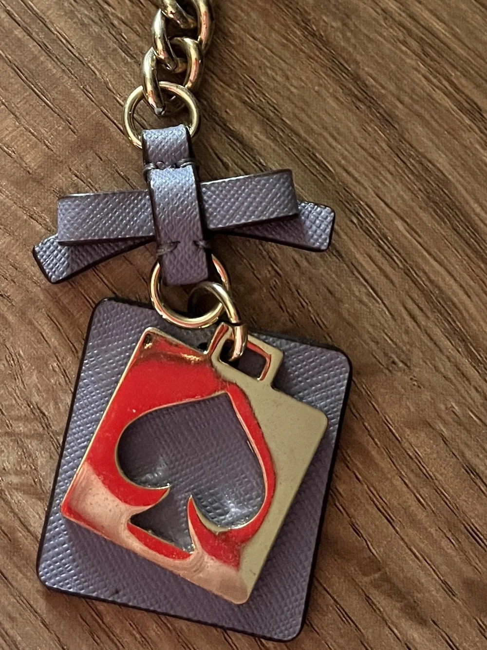 Kate Spade Purple Bow & Spade Charm Keychain - Women Accessories